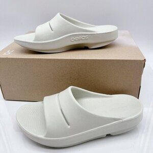 OOFOS Ooahh Luxe Sandal Slide Cosmic Gray Green Waterproof EU 40 Womens US 9